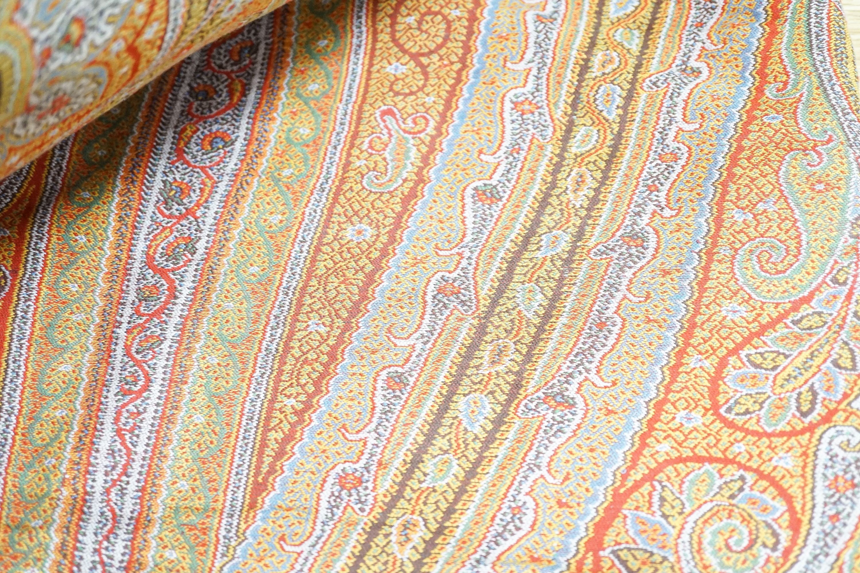 A large wool Paisley shawl, 340 x 164cm